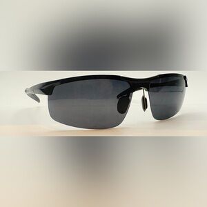 Duco DC8177S Black Oval Half-Rim Sunglasses Frames